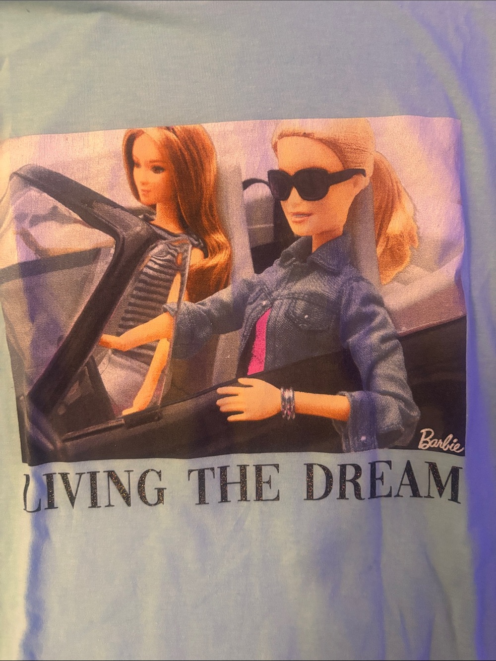 Barbie Light Blue 'Living The Dream' Graphic Long Sleeve Tee. XL(14-16) - Picture 2 of 4